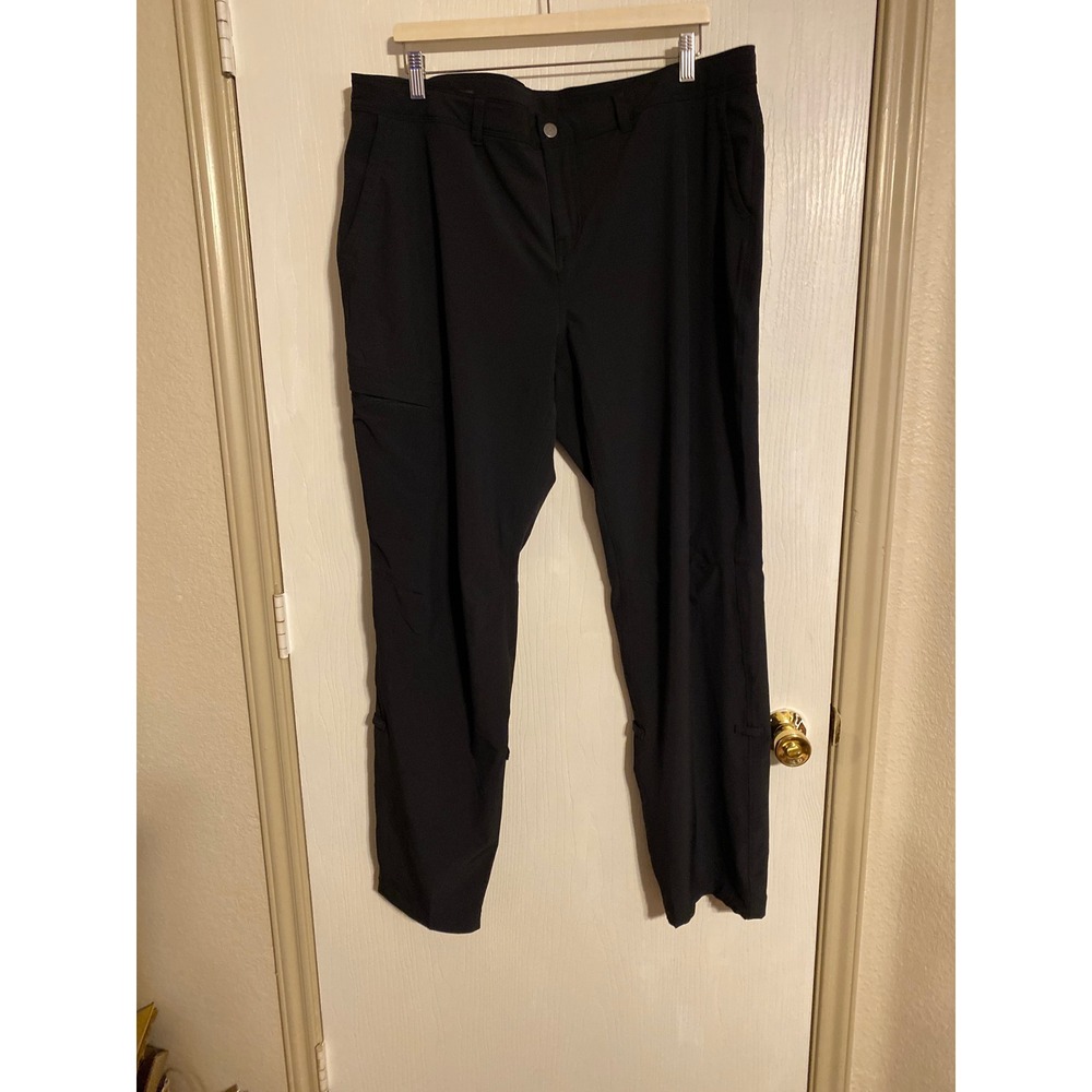 REI Co-op Mens Black Roll-Up Hiking Pants Stretch Outdoor Cargo StraightLeg
0345